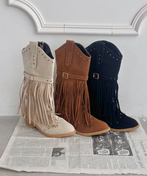 フリンジウエスタンブーツ | SL3256080 | アイボリー