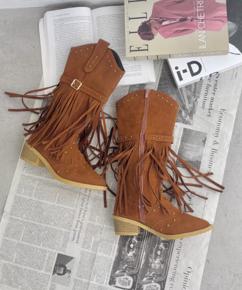 フリンジウエスタンブーツ | SL3256080 | ブラウン