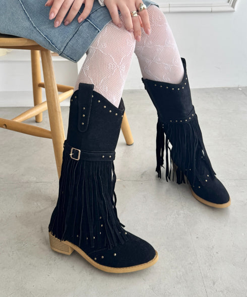 フリンジウエスタンブーツ | SL3256080 | ブラック