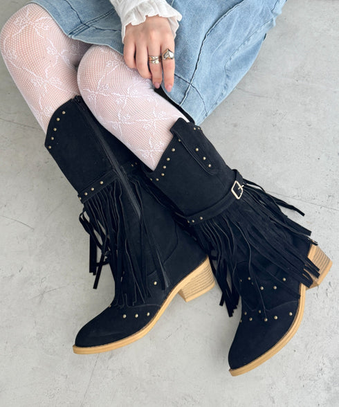 フリンジウエスタンブーツ | SL3256080 | ブラック