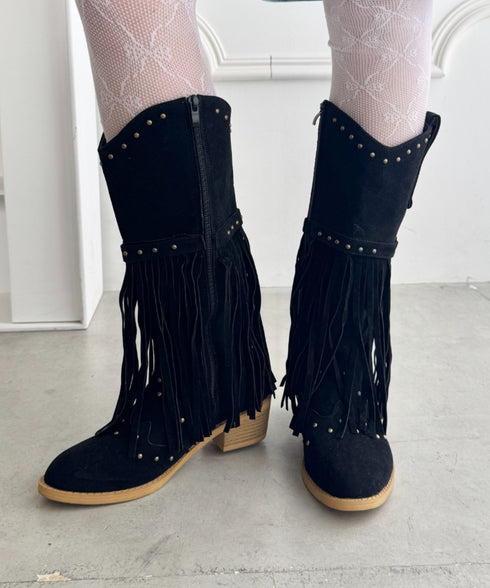 フリンジウエスタンブーツ | SL3256080 | ブラック
