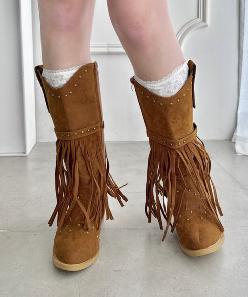 フリンジウエスタンブーツ | SL3256080 | ブラウン