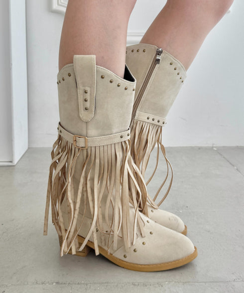 フリンジウエスタンブーツ | SL3256080 | アイボリー