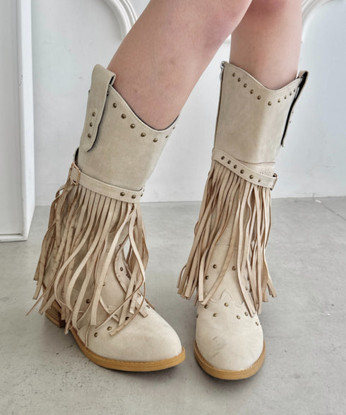 フリンジウエスタンブーツ | SL3256080 | アイボリー