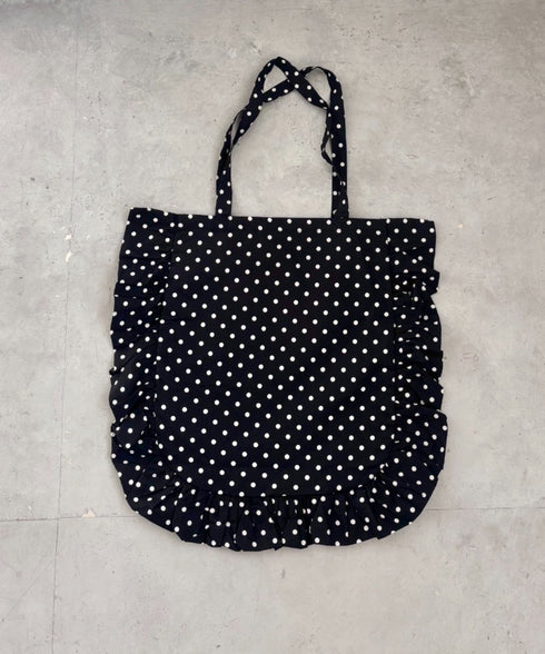 【リボン取り外し可能】ドットフリルトートバッグ | SL1256079 | ブラック