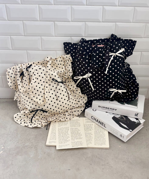 【リボン取り外し可能】ドットフリルトートバッグ | SL1256079 | ブラック