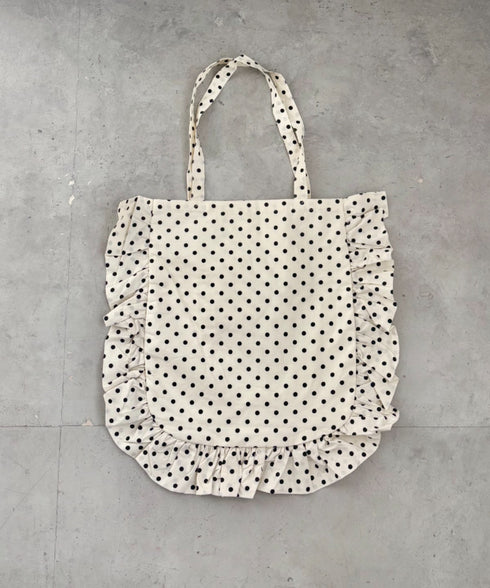 【リボン取り外し可能】ドットフリルトートバッグ | SL1256079 | アイボリー
