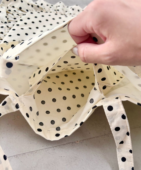 【リボン取り外し可能】ドットフリルトートバッグ | SL1256079 | アイボリー