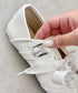 サテンリボンレースアップフラットシューズ | SL3256081 | ホワイト