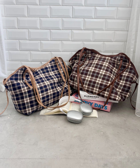 ロングハンドルチェックショルダーバッグ | SL1256082 | ブラウン