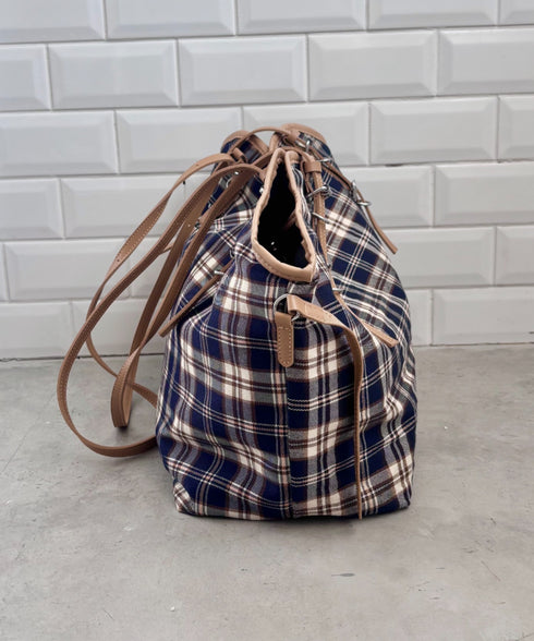 ロングハンドルチェックショルダーバッグ | SL1256082 | ネイビー