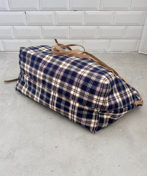 ロングハンドルチェックショルダーバッグ | SL1256082 | ネイビー