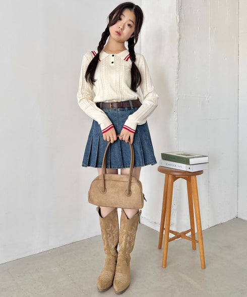 ライン長袖ポロシャツ | SL2253026 | アイボリー