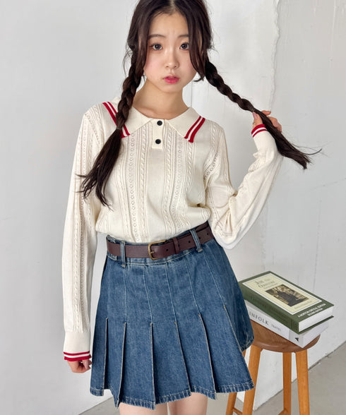 ライン長袖ポロシャツ | SL2253026 | アイボリー