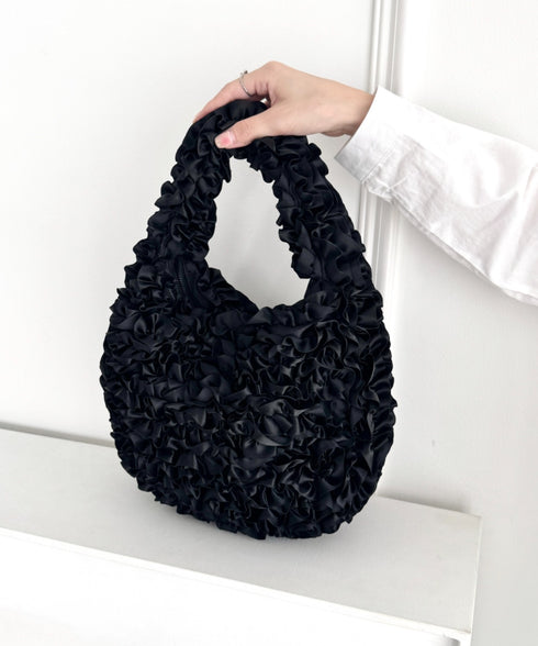 サテンフリルバッグ | LO1256040 | ブラック