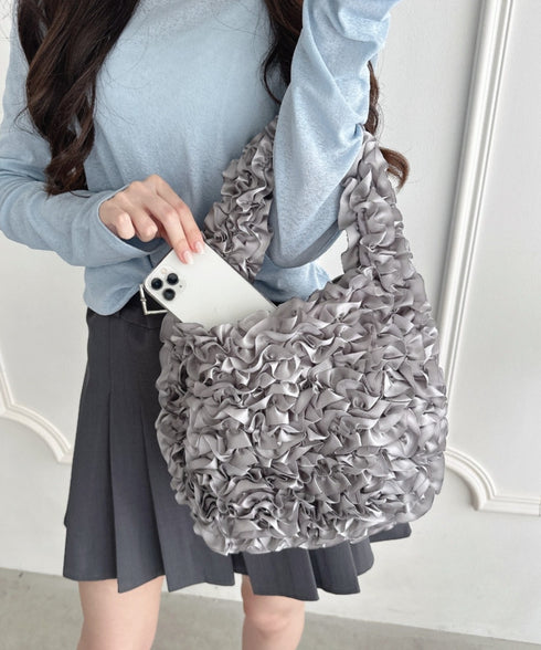 サテンフリルバッグ | LO1256040 | グレー