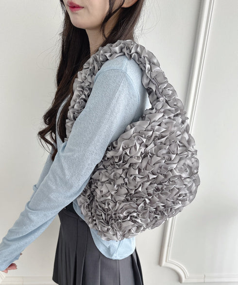 サテンフリルバッグ | LO1256040 | グレー