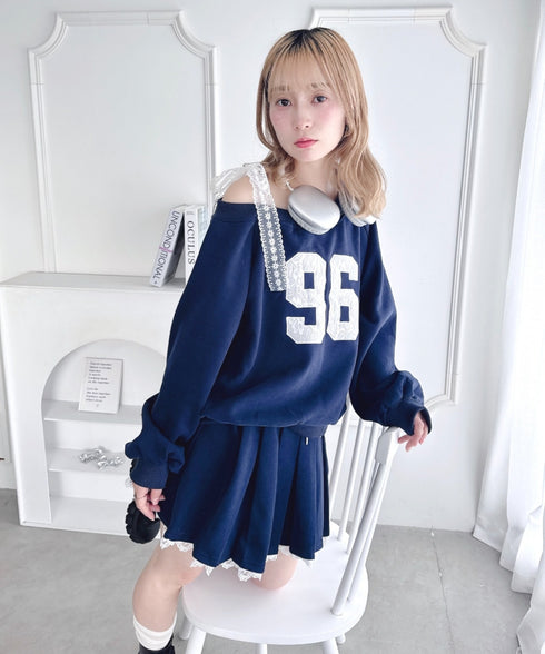 【上下2点セット】レースナンバリングスウェットセットアップ | LO2256041 | ネイビー