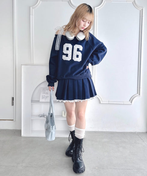 【上下2点セット】レースナンバリングスウェットセットアップ | LO2256041 | ネイビー