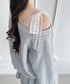 【上下2点セット】レースナンバリングスウェットセットアップ | LO2256041 | グレー