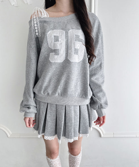 【上下2点セット】レースナンバリングスウェットセットアップ | LO2256041 | グレー