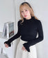 【5色展開】フリルハイネックリブニットトップス | LO2256042 | ブラック