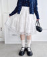 コットンフリルレースミディスカート | LO2256044 | ホワイト