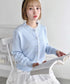 パールボタンレーストリムカーディガン | LO2256045 | ライトブルー