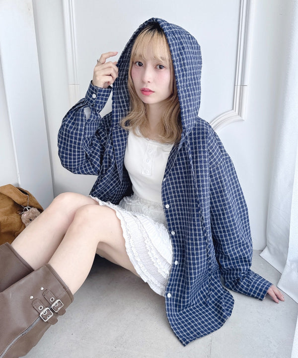 フーディーチェックシャツ | LO2253020 | ネイビー