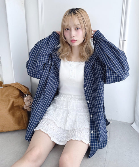 フーディーチェックシャツ | LO2253020 | ネイビー