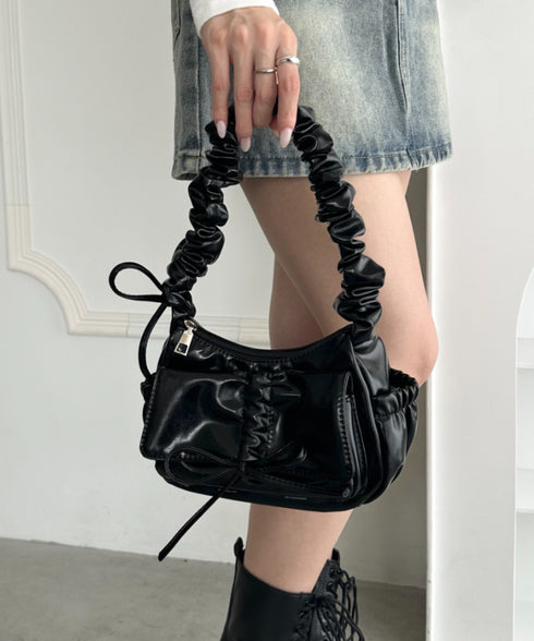 ギャザーショルダーリボンバッグ | WR1253039 | ブラック