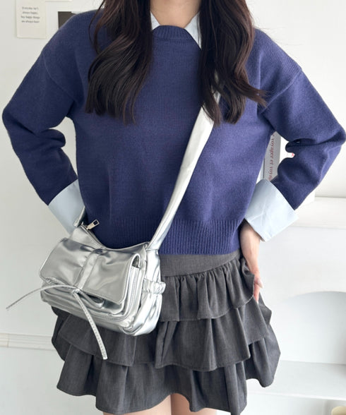 ギャザーショルダーリボンバッグ | WR1253039 | シルバー