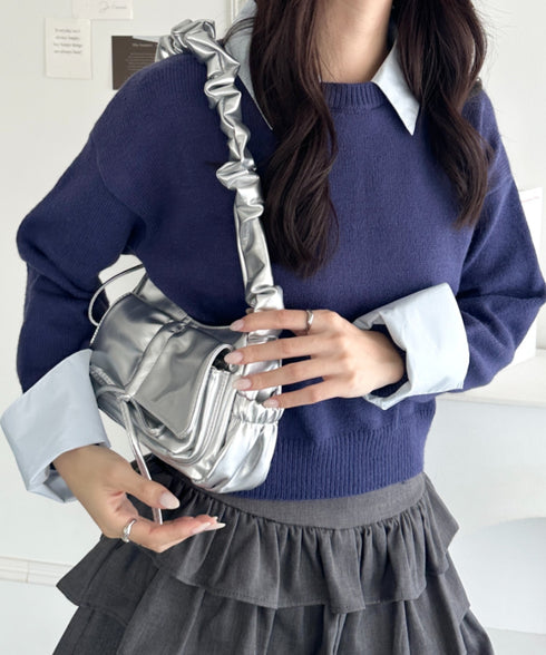 ギャザーショルダーリボンバッグ | WR1253039 | シルバー