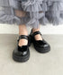 ハートチャーム べルト付き厚底ローファー | WR3253043 | ブラック