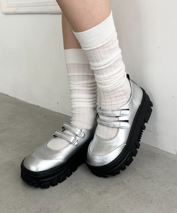 ダブルベルト厚底シューズ | WR3253044 | シルバー