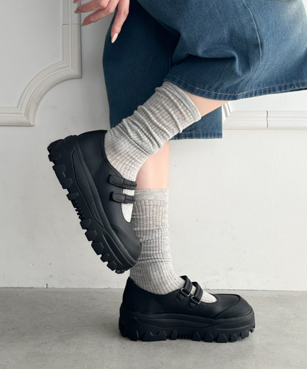 ダブルベルト厚底シューズ | WR3253044 | ブラック