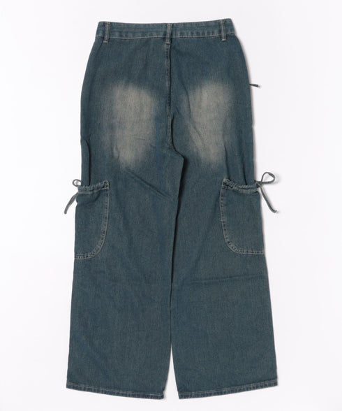 サイドリボンヴィンテージワイドデニム | WR2253036 | ブルー