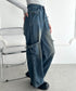 サイドリボンヴィンテージワイドデニム | WR2253036 | ブルー