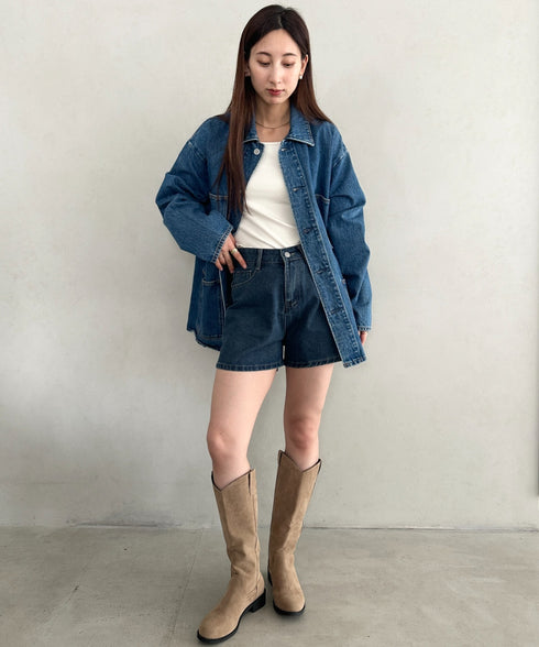 スウェード風ローヒールロングブーツ | MD3253039 | ベージュ