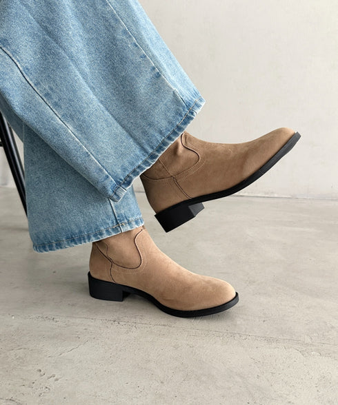 スウェード風ローヒールロングブーツ | MD3253039 | ベージュ