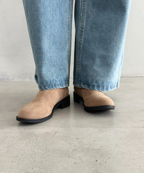 スウェード風ローヒールロングブーツ | MD3253039 | ベージュ