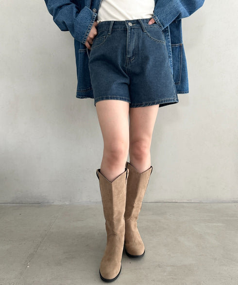 スウェード風ローヒールロングブーツ | MD3253039 | ベージュ