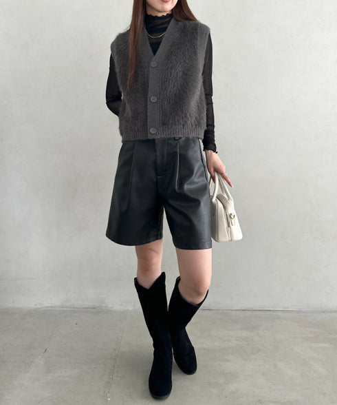 スウェード風ローヒールロングブーツ | MD3253039 | ブラック