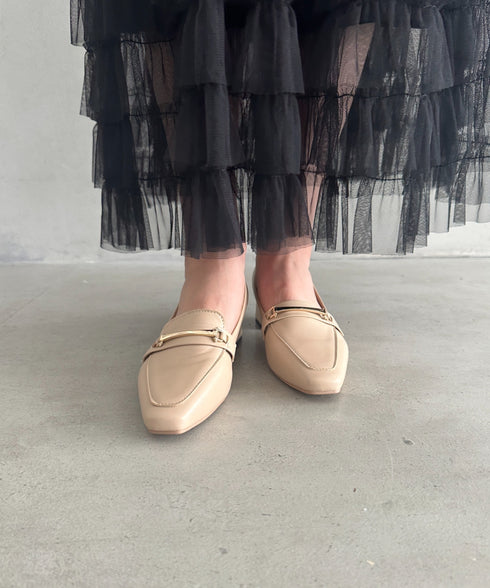 ビッド付きローファーパンプス | MD3253040 | ベージュ