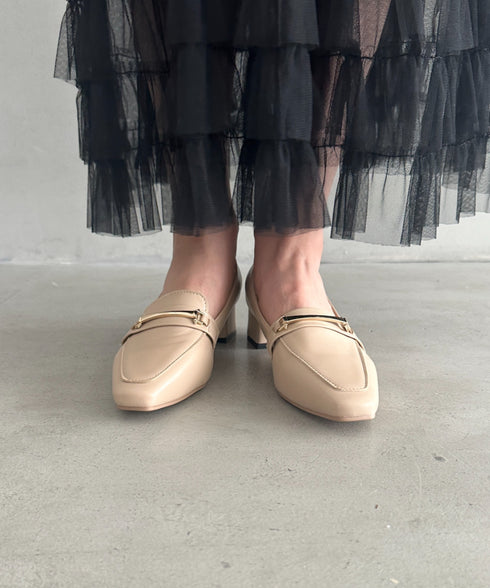 ビッド付きローファーパンプス | MD3253040 | ベージュ