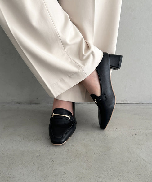 ビッド付きローファーパンプス | MD3253040 | ブラック