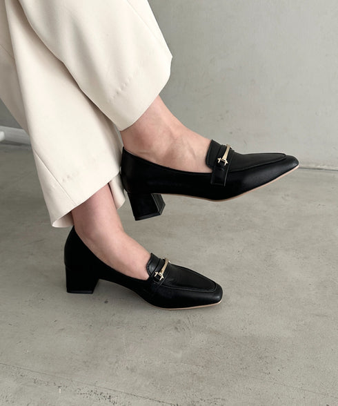 ビッド付きローファーパンプス | MD3253040 | ブラック