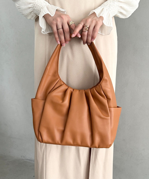 ギャザーデザインワンハンドルバッグ | MD1253044 | キャメル