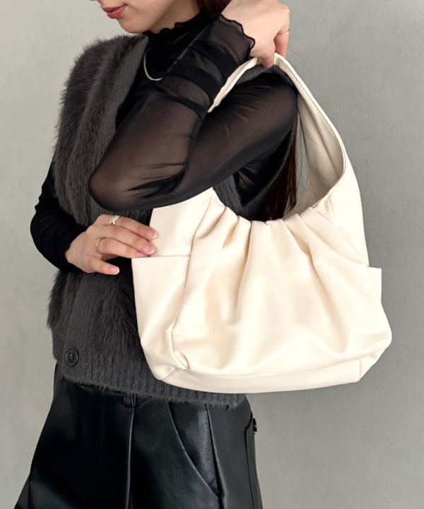 ギャザーデザインワンハンドルバッグ | MD1253044 | ホワイト