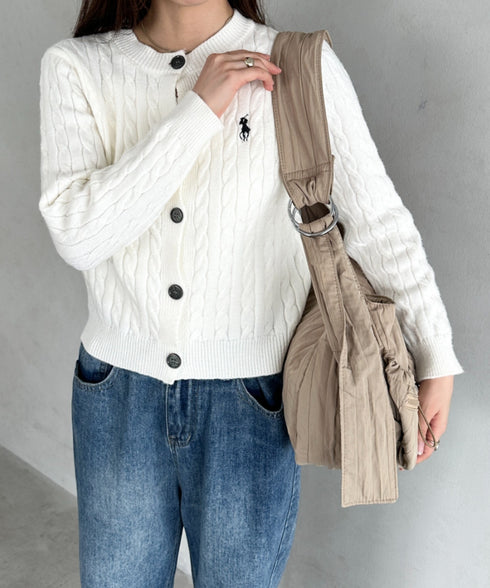 多収納ポケット付きナイロンショルダーバッグ | MD1253046 | ベージュ